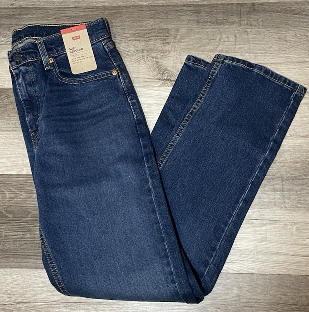 Men's 505 Levi's Levis Strauss Regular Stretch Blue Jeans size 38x30 NEW